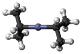 Ball-and-stick model of the diisopropylzinc molecule