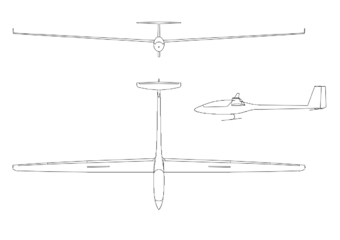 Three-view drawing of the fs33.