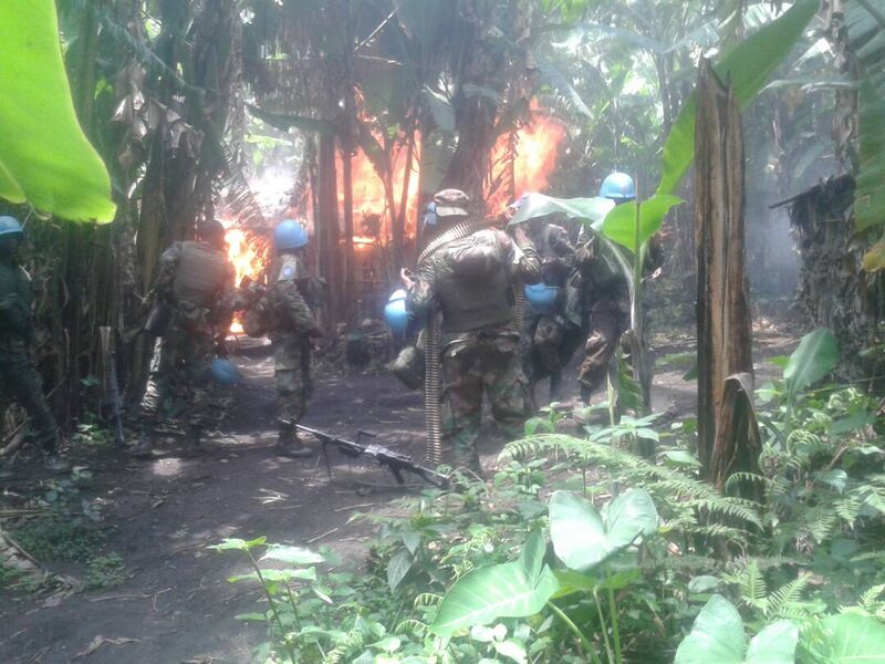 File:MONUSCO Forces destroying a camp previously occupied by the Democratic Forces for the Liberation of Rwanda (FDLR) in Rutshuru territory.jpg