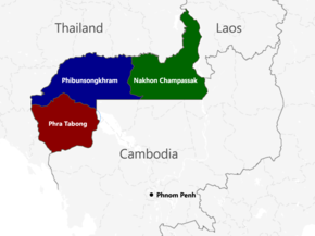 Provinces of Cambodia loss to Thailand during Franco-Thai War.png