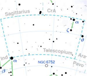Gliese 754 is located in the constellation Telescopium