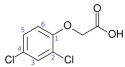 2,4-Dichlorophenoxyacetic acid structure numbered.svg