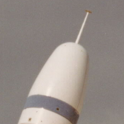 Detail crop of nose and aerospike of http://commons.wikimedia.org/wiki/File:Trident_C4_first_launch.jpg