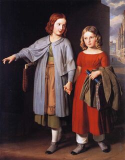 Gustav Adolph Hennig - The Artist's Daughters on the Way to School.JPG