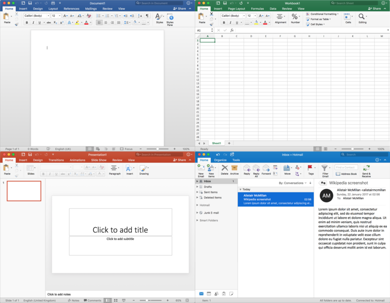 File:Microsoft Office for Mac 2016 screenshots.png