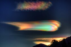 First documented appearance of a polar stratospheric cloud over Switzerland and Italy, seen from Brissago, Ticino, Switzerland