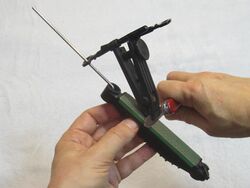 Clamp on knife sharpener mounted.JPG