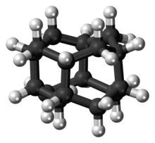 Ball-and-stick model of the diamantane molecule