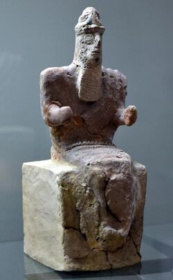 God Enlil, seated, from Nippur, Iraq. 1800-1600 BCE. Iraq Museum.jpg