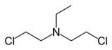 Skeletal formula of HN1 (nitrogen mustard)