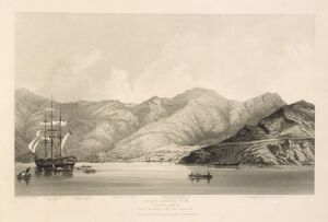 Port Lyttelton by Mary Townsend, 1850.jpg