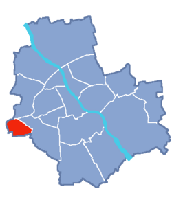 Location of Ursus within Warsaw