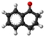 Ball-and-stick model of the 1-tetralone molecule