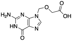 9-Carboxymethoxymethylguanine Structure.svg