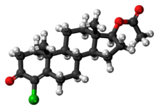 Clostebol acetate molecule ball.png
