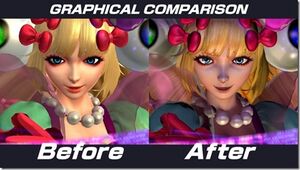 A comparison of a gaming character following a graphical upgrade