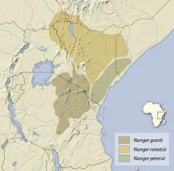Grant's gazelles distribution map.png