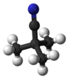 Ball and stick model of pivalonitrile