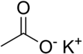 Skeletal formula of potassium acetate