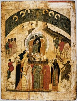 Synaxis of the Theotokos (15th c., P.Korin's house-museum).jpg