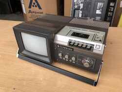 Technicolor CVC Videocassette recorder with monitor at DC Video.jpg