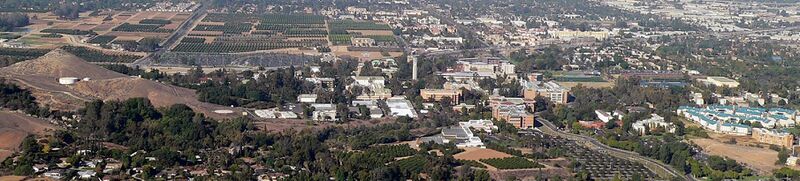 Panoramic aerial image of UC Riverside