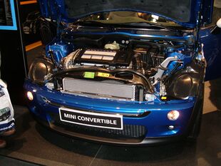 2005 blue MINI Cooper convertible engine.JPG