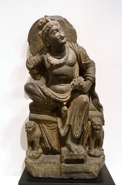 Bodhisattva Padmapani, India, Gandharan period, 200s AD, schist - Dallas Museum of Art - DSC05034.jpg