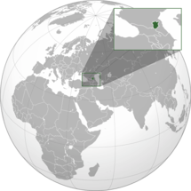 Location of Chechnya (dark green)