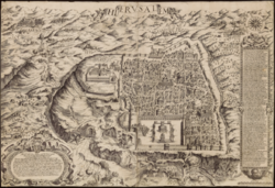 A detailed map of Jerusalem from the 16th century