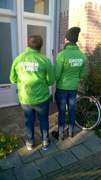 File:GroenLinks members going door-to-door, Groningen (2018).jpg