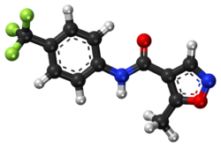 Leflunomide ball-and-stick model.png