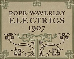 Pope Waverley electrics, 1907 - DPLA - 92641673c35fe223fb17cdb754a08ceb (page 1) (cropped).jpg