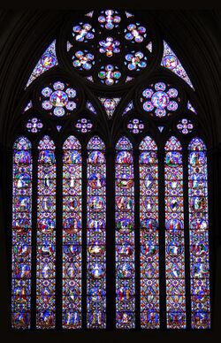 Stained glass windows in Lincoln Cathedral 07 East Window.jpg