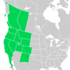 Symphyotrichum spathulatum distribution map: Canada — Alberta and British Columbia; Mexico — Baja California; US — California, Colorado, Idaho, Montana, Nevada, New Mexico, Oregon, Utah, Washington, and Wyoming.