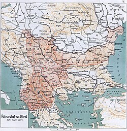 Archbishopric of Ohrid in 1020, map by Dimitar Rizov (1917).jpg