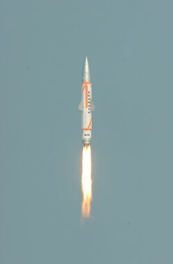 Dhanush missile launch on 11 March 2011.jpg