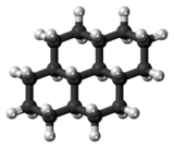 Ball-and-stick model of the perhydropyrene molecule