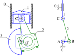 Piston bielle vilebrequin coupe et schema cinematique.svg