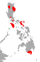 Endemic to the Philippines on the island of Camiguin, Catanduanes, Luzon, Mindanao and Mindoro
