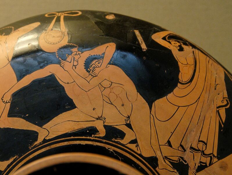 File:Foul pankration at Kylix by the Foundry Painter BM VaseE78.jpg