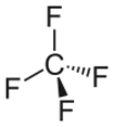 Skeletal structure of tetrafluoromethane.