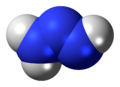 Space-filling model of the triazene molecule