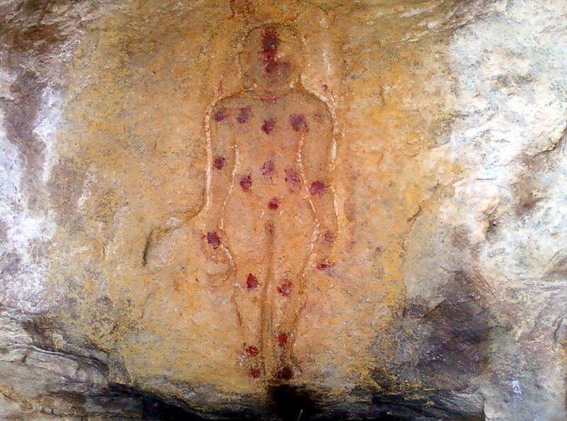 File:Jain Tirthankara Image at Rockcut Caves of Ghanikonda in Ramatheertham.jpg