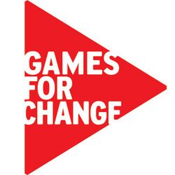 Red triangle logo for Games for Change.