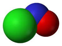 Spacefill model of nitrosyl chloride