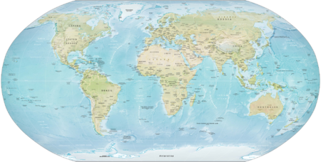 Map of the world as of 2021