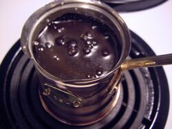 Turkish coffee starting to boil.jpg