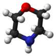 ball-and-stick model of the morpholine molecule