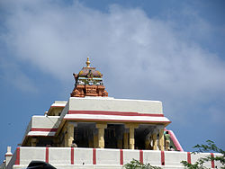 Four pillared porch with tower over the sanctum of the temple.